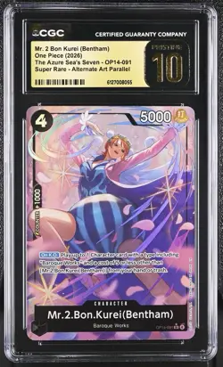One Piece TCG Mr.2.Bon.Kurei (Bentham) Alt Art OP14-091 ENGLISH CGC PRISTINE 10 - Image 1