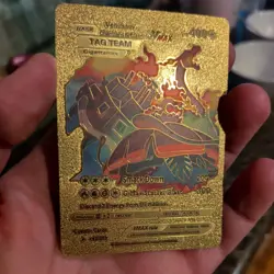 POKEMON Gold Charizard Blastoise Venusaur Vmax Tag Team Card HP 400 Starter - Image 3