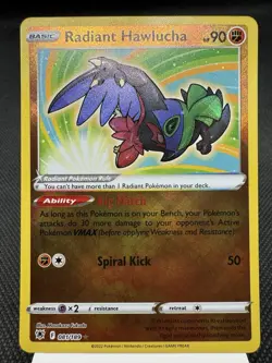 Radiant Hawlucha 081/189 - Radiant Rare - Astral Radiance Pokemon Card MINT - Image 1