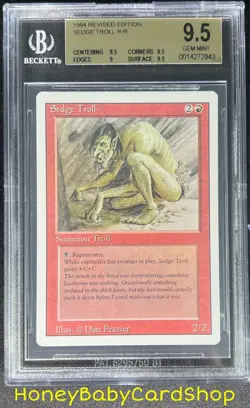 MTG 3rd Edition Revised 1994 Sedge Troll BGS 9.5 GEM MINT Old School 93/94 - Image 1