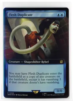 mtg WHO Flesh Duplicate #359 Extended Art FOIL - Image 1