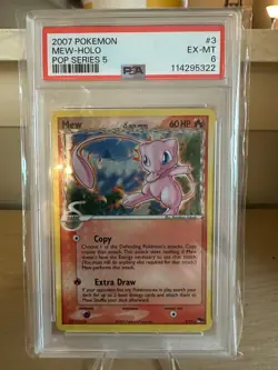 2007 Pokemon Pop Series 5 Mew Holo Corrected Back #3 PSA 6 - Image 1