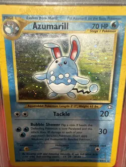 2000 Pokemon Neo Genesis AZUMARILL Holo #2 PSA 5 EX WOTC Vintage Classic 💧✨ - Image 3