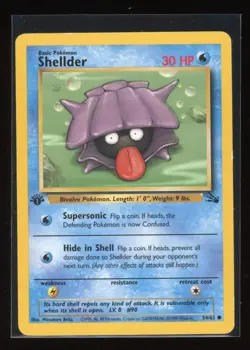 Shellder 54/62 Common Fossil Pokemon 1st Edition LP - Image 1