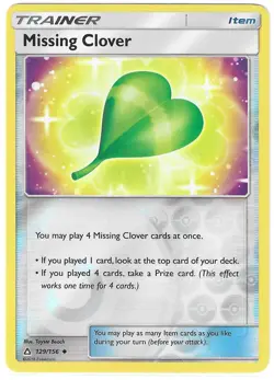 Pokemon REVERSE HOLO MISSING CLOVER Ultra Prism 129/156 NM/Mint PACK FRESH - Image 1