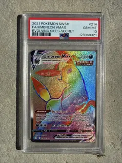 Pokemon Umbreon VMAX Evolving Skies Rainbow Secret Rare 214/203 PSA 10 Gem Mint - Image 1