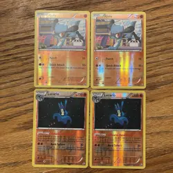 2 Lucario 80/113 & 2 Riolu 79/113 2013 Legendary Treasures Reverse Holo Pokemon - Image 1