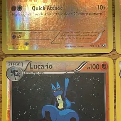 2 Lucario 80/113 & 2 Riolu 79/113 2013 Legendary Treasures Reverse Holo Pokemon - Image 5