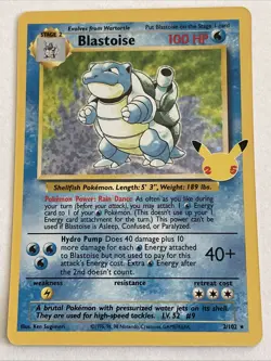 Pokemon TCG Blastoise 2/102 Celebrations: Classic Collection Holo NM/M - Image 1