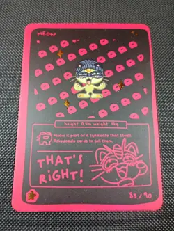 Meow (Meowth) 83/90 - Pokedoodles Set 1 Fan Art- Pokemon - Image 1