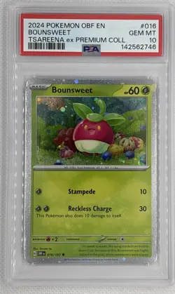 2024 Pokemon OBF EN Bounsweet #16 TSAREENA ex PREMIUM COLL. PSA 10 Gem MT 🌶🥵 - Image 1