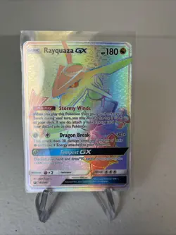 Pokemon TCG Rayquaza GX Rainbow Rare Celestial Storm 177/168 Card - Image 1