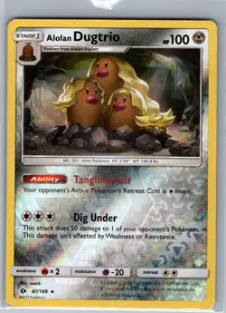 Alolan Dugtrio 87/149 Reverse Holo - SM Base Set - Pokemon Card - LP - Image 1