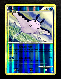2010 Pokemon MANTINE HeartGold & SoulSilver REVERSE HOLO Base Set Card 45/123 NM - Image 1