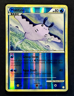 2010 Pokemon MANTINE HeartGold & SoulSilver REVERSE HOLO Base Set Card 45/123 NM - Image 2