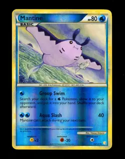 2010 Pokemon MANTINE HeartGold & SoulSilver REVERSE HOLO Base Set Card 45/123 NM - Image 3