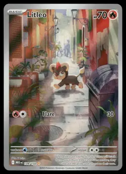 Pokemon Cards Litleo 139/132 Mega Evolution Illustration Rare NM *2 - Image 1