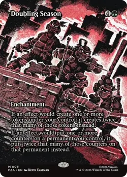 Doubling Season (Borderless) #11 Eastman Art MTG TMNT Eternal-Legal Regular NM - Image 1