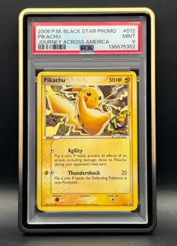 PSA Mint 9-Pikachu 012 Journey Across America-2006 Pokemon Black Star Promo Rare - Image 1
