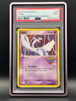 2005 Ex Unseen Forces- LUGIA #29 -2005 Pokemon Rocks America Promo PSA Mint 9 - Image 1