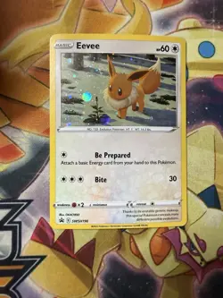 Pokemon TCG Eevee SWSH190 Black Star Promo Galaxy Holo Swirl NM - Image 1