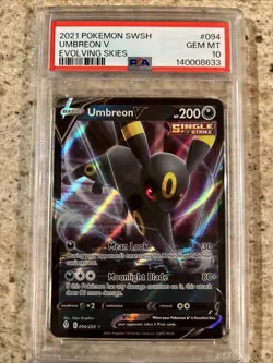 Umbreon V 094/203 Ultra Rare GEM MINT PSA 10. Pokemon SW&SH Evolving Skies - Image 1