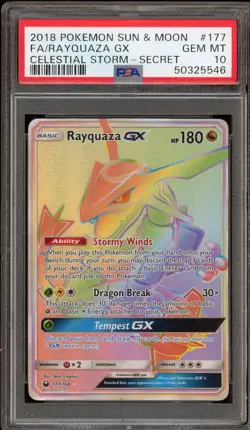 Pokemon Rayquaza GX Celestial Storm Secret Rare Full Art #177 PSA 10 Gem Mint - Image 1