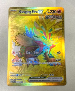 Pokemon TCG Gouging Fire EX 214/162 Hyper Rare NM New Gold SV05 Temporal Forces - Image 1