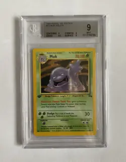 1999 Pokemon Fossil 1st Edition Muk Holo BGS 9 Mint Vintage 90s WOTC 13/62 13 - Image 1