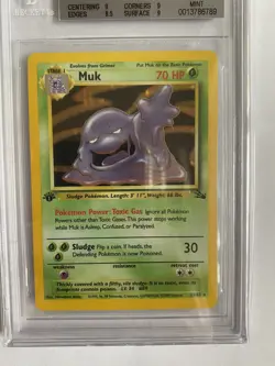1999 Pokemon Fossil 1st Edition Muk Holo BGS 9 Mint Vintage 90s WOTC 13/62 13 - Image 2