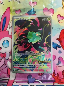 2025 Pokemon Mega Evolution #133 Bulbasaur Illustration Rare Stamped Sealed - Image 1