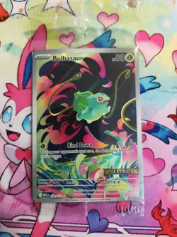 2025 Pokemon Mega Evolution #133 Bulbasaur Illustration Rare Stamped Sealed - Image 3