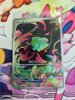 2025 Pokemon Mega Evolution #133 Bulbasaur Illustration Rare Stamped Sealed - Image 4