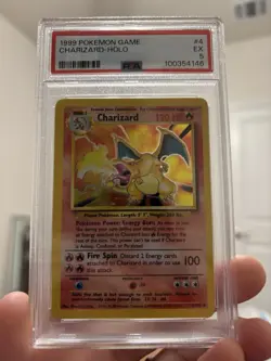 Pokemon Charizard Base Set Holo Rare 4/102 PSA 5 1999 English - Image 1