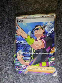 Pokemon TCG Sv10: Destined Rivals Judge 222/182 Full Art Trainer Card - Image 1