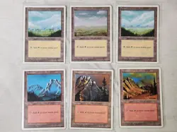 NM Fourth Edition Lot Basic Land 15 Cards - One of Each Artwork - Image 1