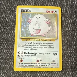Pokemon TCG Base Set Chansey Card 3/102 Holo LP - Image 1