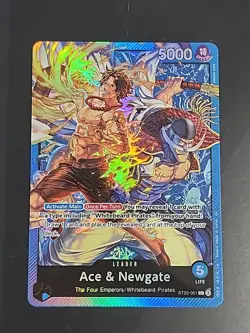 Ace & Newgate ST22-001 ONE PIECE Tcg Card Game NM Blue Leader - Image 1