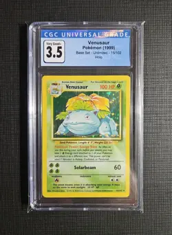 Pokemon TCG Venusaur Base Set Holo Unlimited Rare Card 15/102 1999 CGC 3.5 VG - Image 1