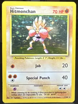 Pokemon Pokemon TCG Hitmonchan 007/102 Base Set Holo Rare Card - Image 1