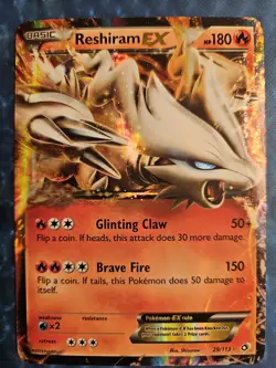 Reshiram EX Holo Ultra Rare Pokemon Card Legendary Treasures 29/113 - Image 1
