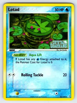 Lotad 55/100 2006 EX Crystal Guardians Pokemon Card TCG Reverse Holo Common VLP - Image 1