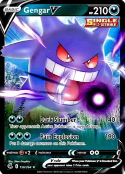 Gengar V 156/264 NM/M Ultra Rare Holo Fusion Strike Sword & Shield Pokemon Card - Image 1