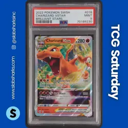 2022 POKEMON SWSH BRILLIANT STARS #018/172 CHARIZARD VSTAR PSA 9 - Image 1