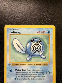 Pokemon TCG 1st Edition Shadowless Base Set Poliwag 59/102 Common - WOTC - LP - Image 2