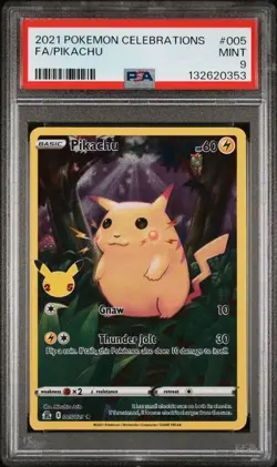 2021 Pokemon Celebrations 005/025 FA Pikachu PSA 9 - Image 1