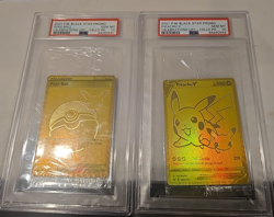 2021 POKEMON SWSH BLACK STAR PROMO 145 And 146 FULL ART/PIKACHU V PSA 10 Cello - Image 1