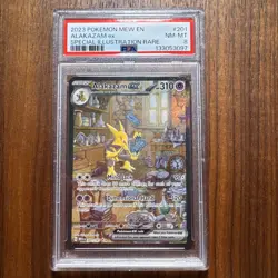 2023 Pokemon Mew en Alakazam EX Special Illustration Rare #201/165 PSA 8 - Image 1