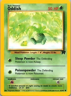 Pokemon TCG Oddish 63/82 Team Rocket LP - Image 1