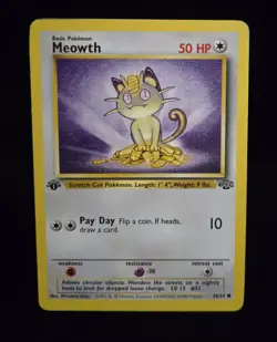 Pokemon TCG - MEOWTH - 1ST EDITION - 56/64 - WOTC - JUNGLE (1999) - MP/LP - Image 1